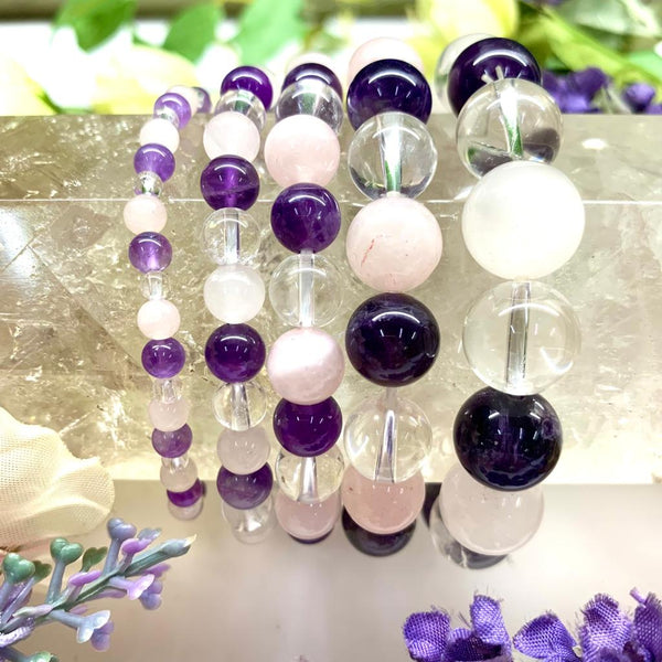 PROTECTION, TRANQUILITY, CONTENTMENT” - Amethyst Tumbled Stone Bracel –  GIFTS BY HELENA
